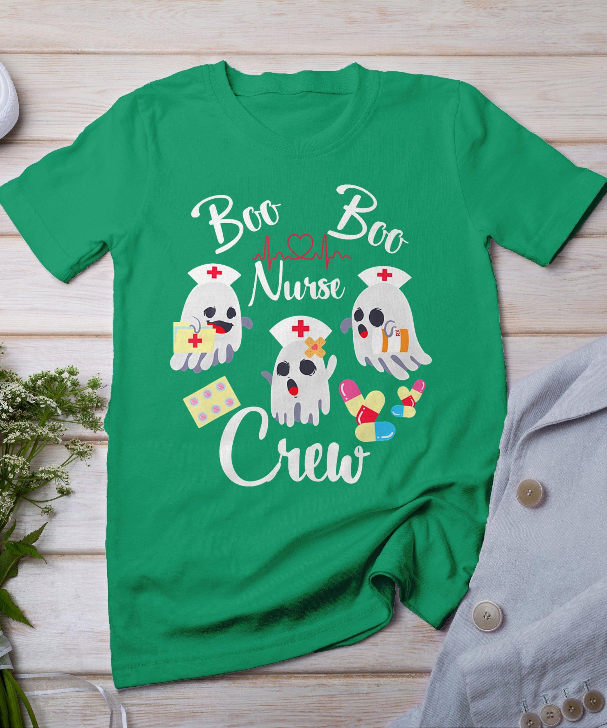 Boo Boo Crew Nurse Ghost Costume Funny Halloween Gift T-Shirt