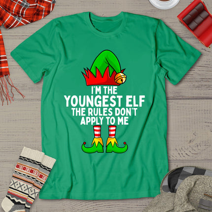 I'm The Youngest Elf Matching Family Christmas T-Shirt