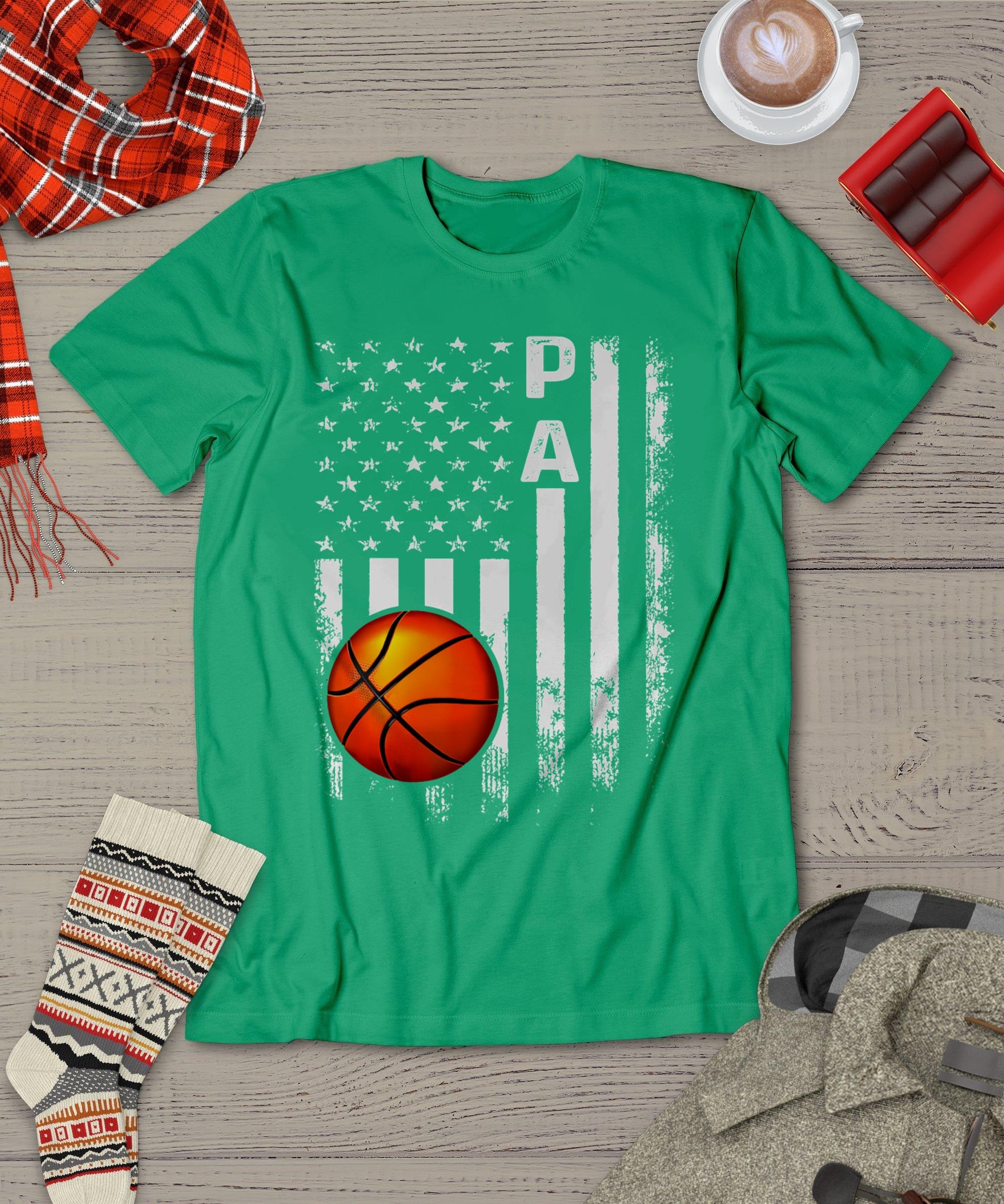 Vintage Basketball USA Christmas Xmas T-Shirt