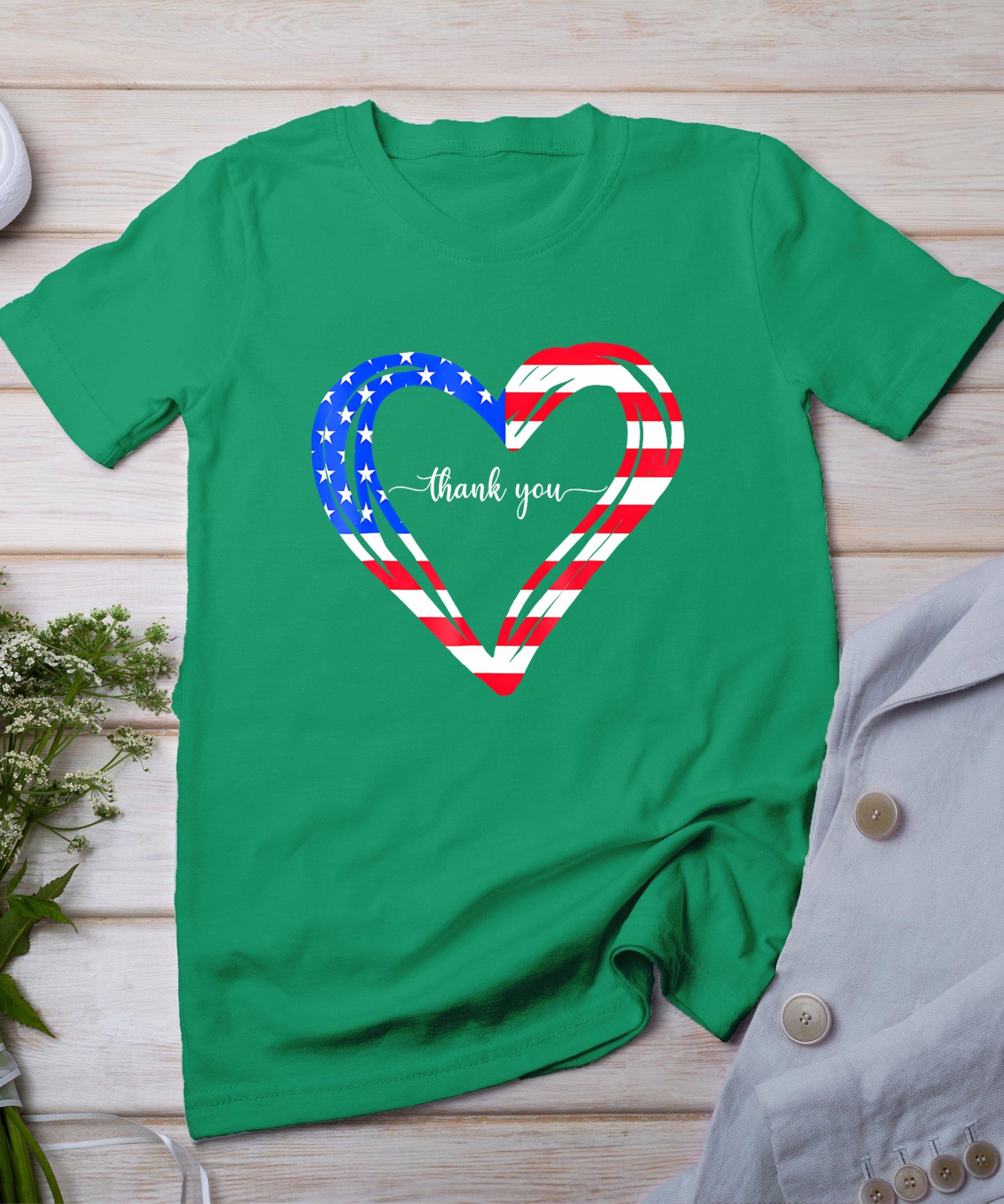 Thank You For Your Services Patriotic - Heart Veterans Day T-Shirt