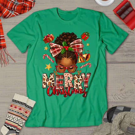 African American Christmas African Black Xmas Mom Women T-Shirt