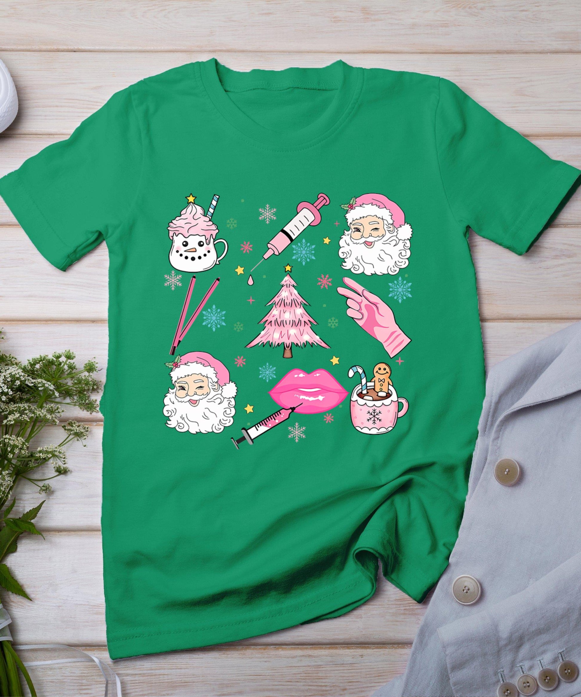 Retro Christmas Botox Dealer Aesthetic Nurse Injector Filler T-Shirt