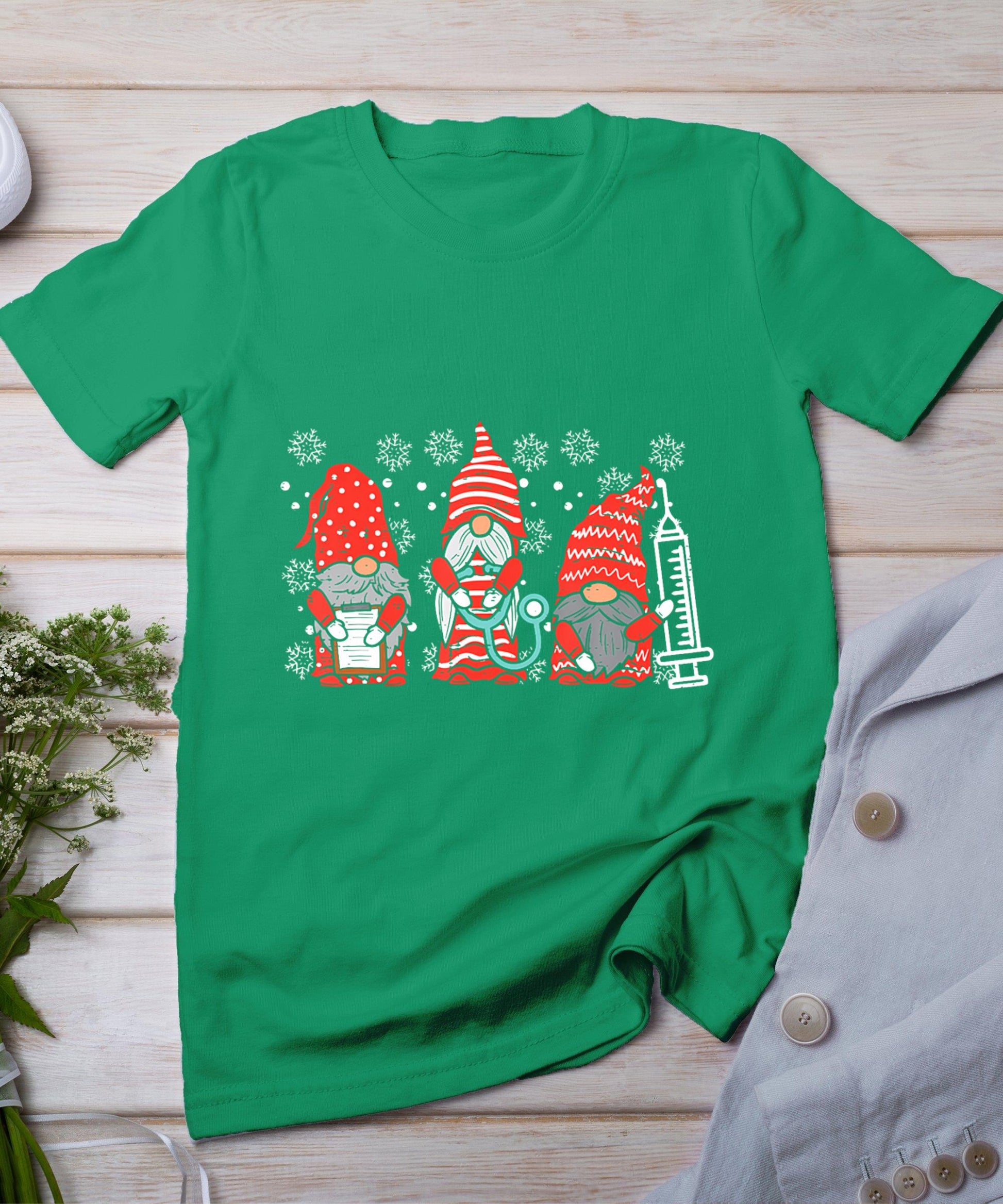 Nurse Christmas Gnomes Cute Xmas Scrub Top For Nurses Women T-Shirt