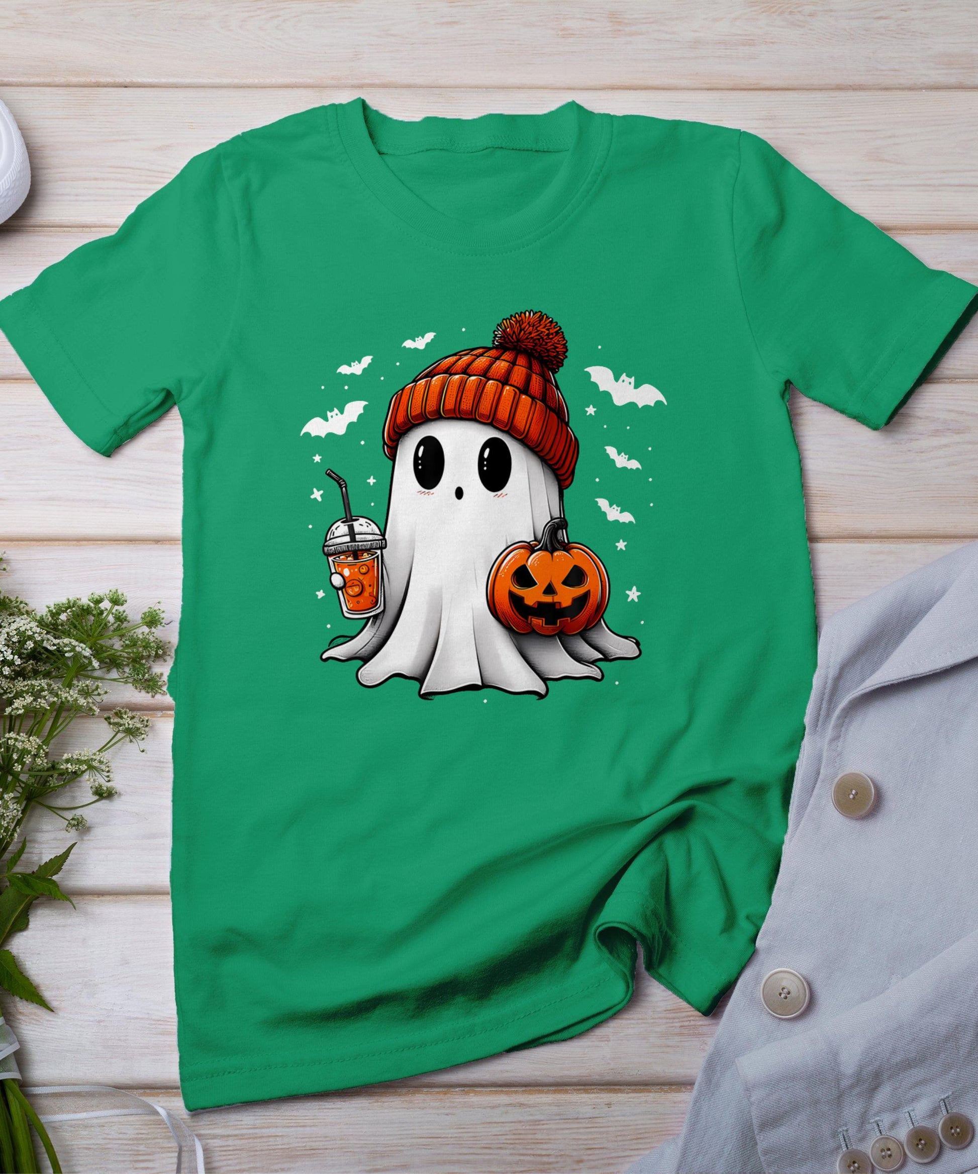 Cute Halloween Ghost Drink Pumpkin T-Shirt