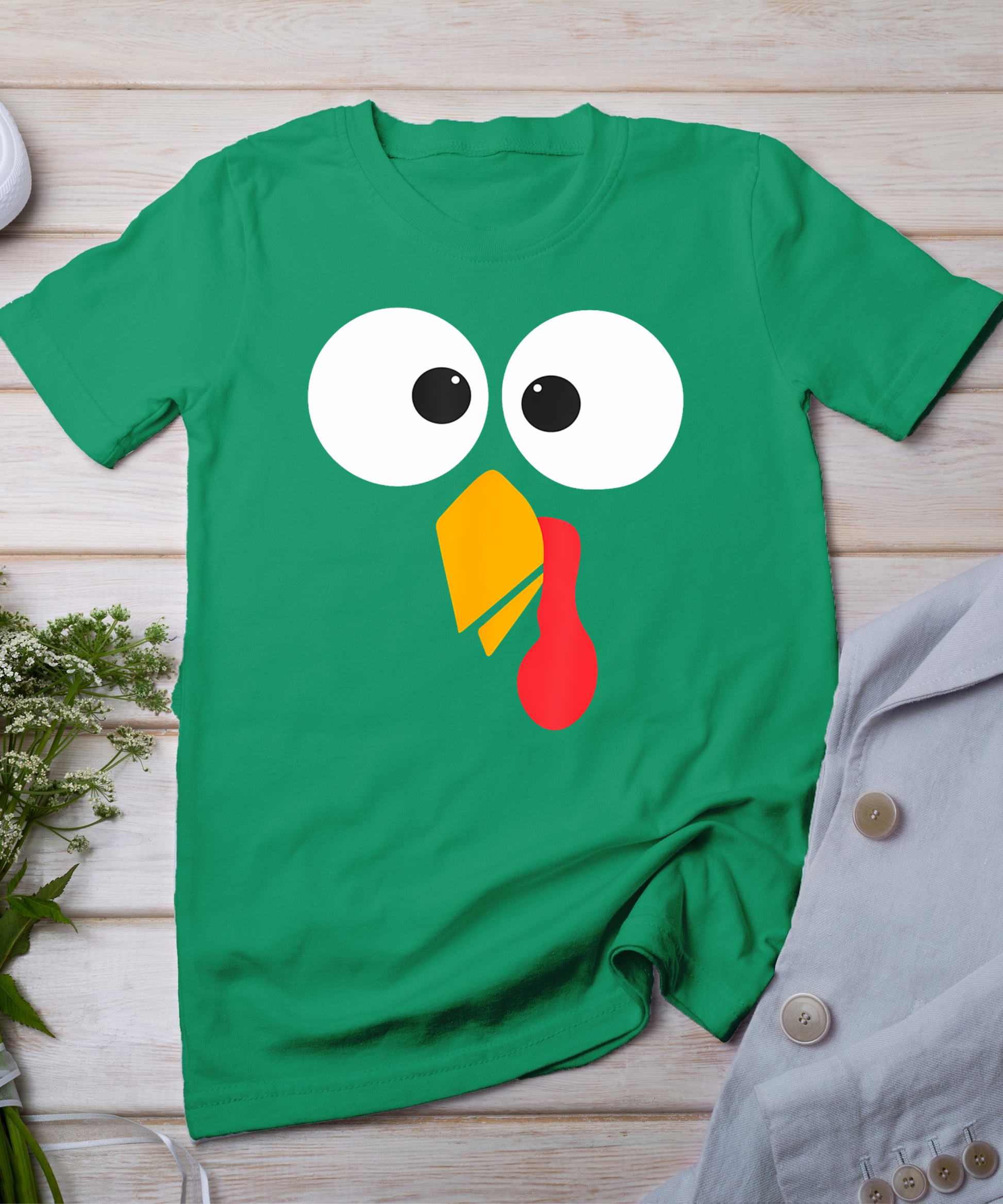 Thanksgiving Turkey Face Matching Family Costume Cute Kids T-Shirt