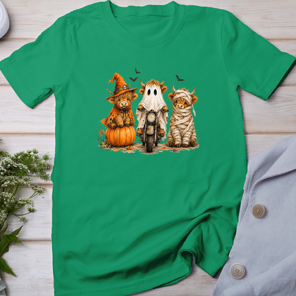 Halloween Highland Cow, Spooky Highlander Cow Fall T-Shirt