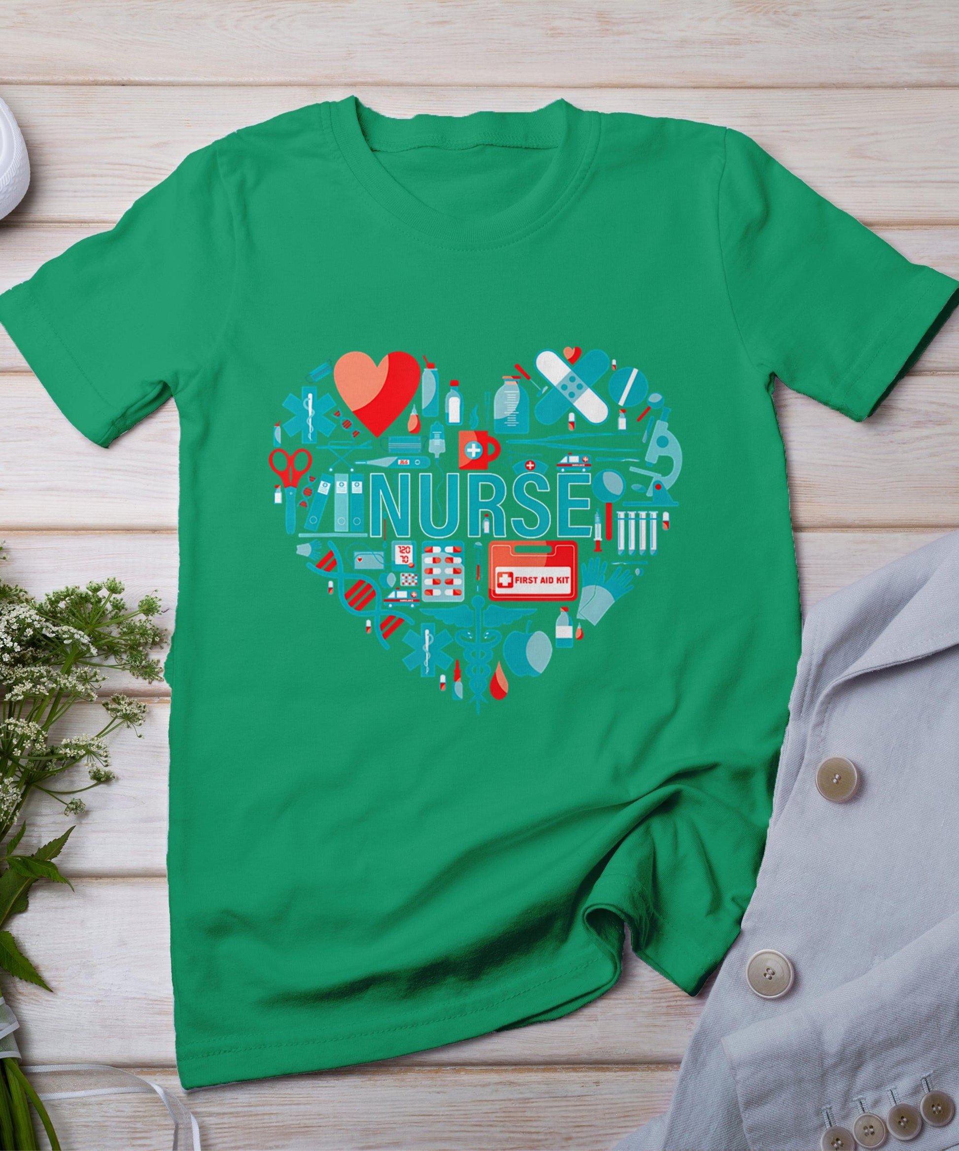 Nurse Love Nursing Student Rn Nurse Heart Cna Women Men Gift T-Shirt