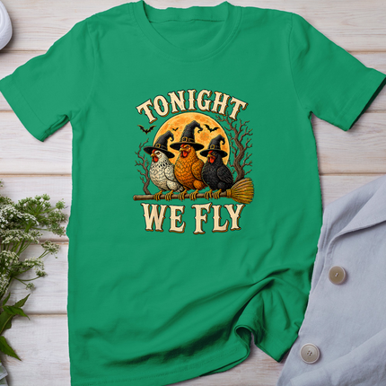 Tonight We Fly Funny Chicken Spooky Season Farm Halloween T-Shirt