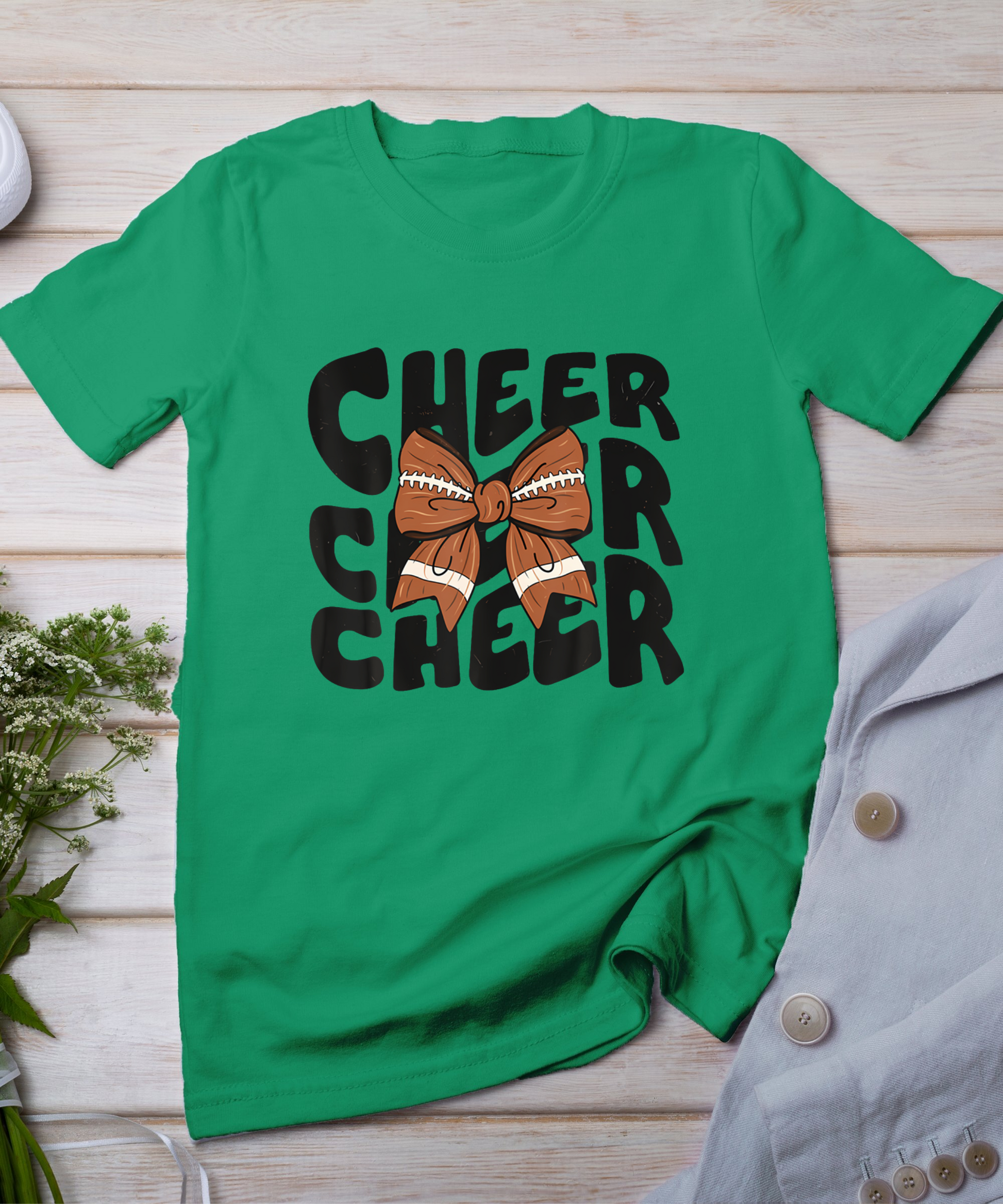 Cheer Coquette Bow American Football Game Day Thanksgiving T-Shirt