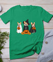 Retro Funny Ghost And Witch Corgi Dog Pumpkin Halloween Cute T-Shirt