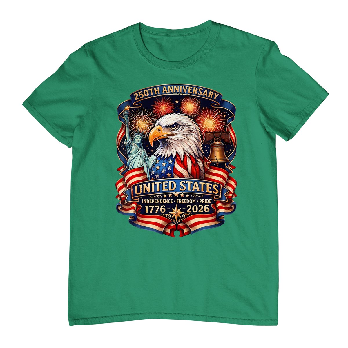 1776-2026 Eagle 250 Years Of Freedom Patriot American T-Shirt