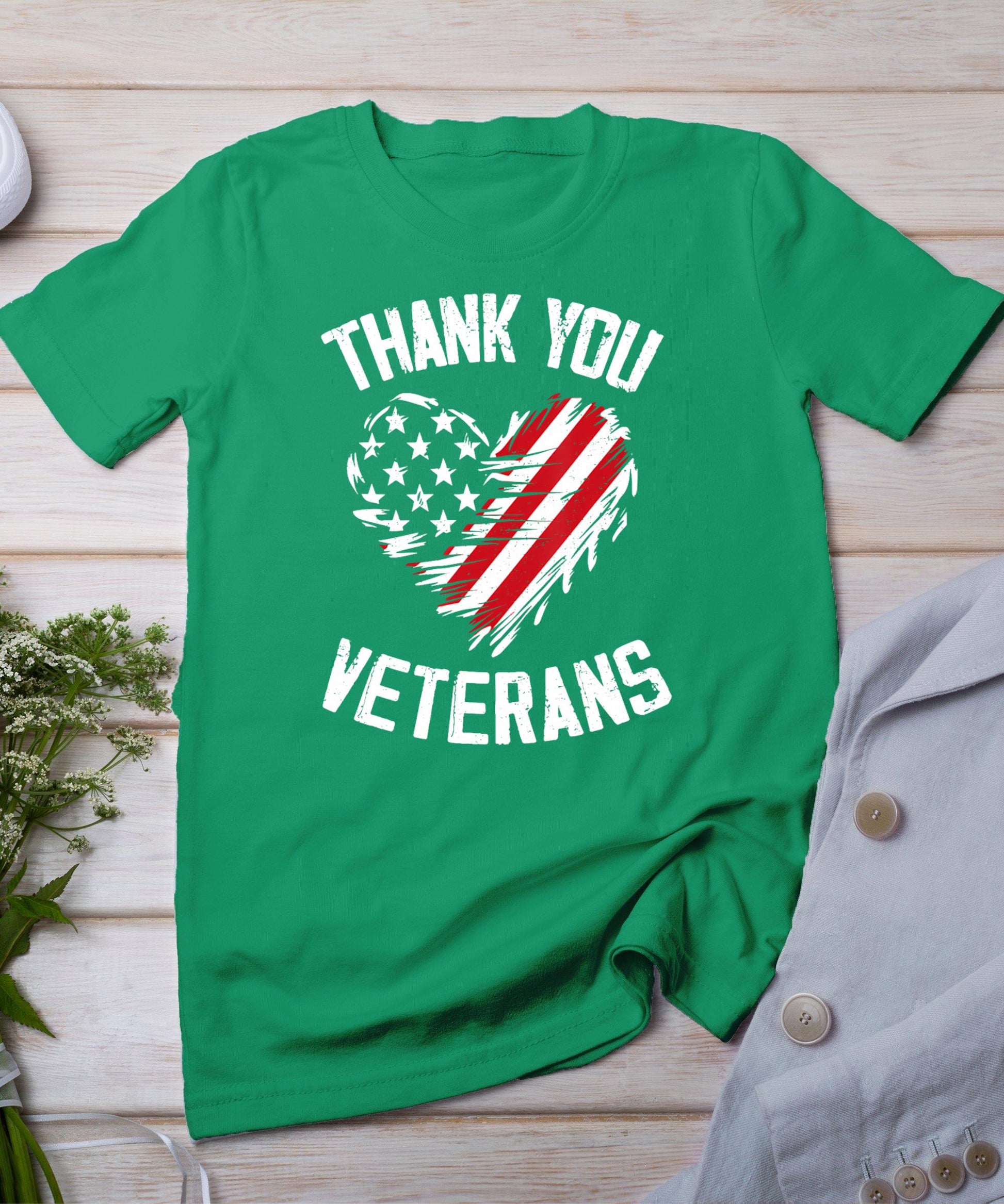 Thank You Veterans Patriotic American Flag Veterans Day 2024 T-Shirt