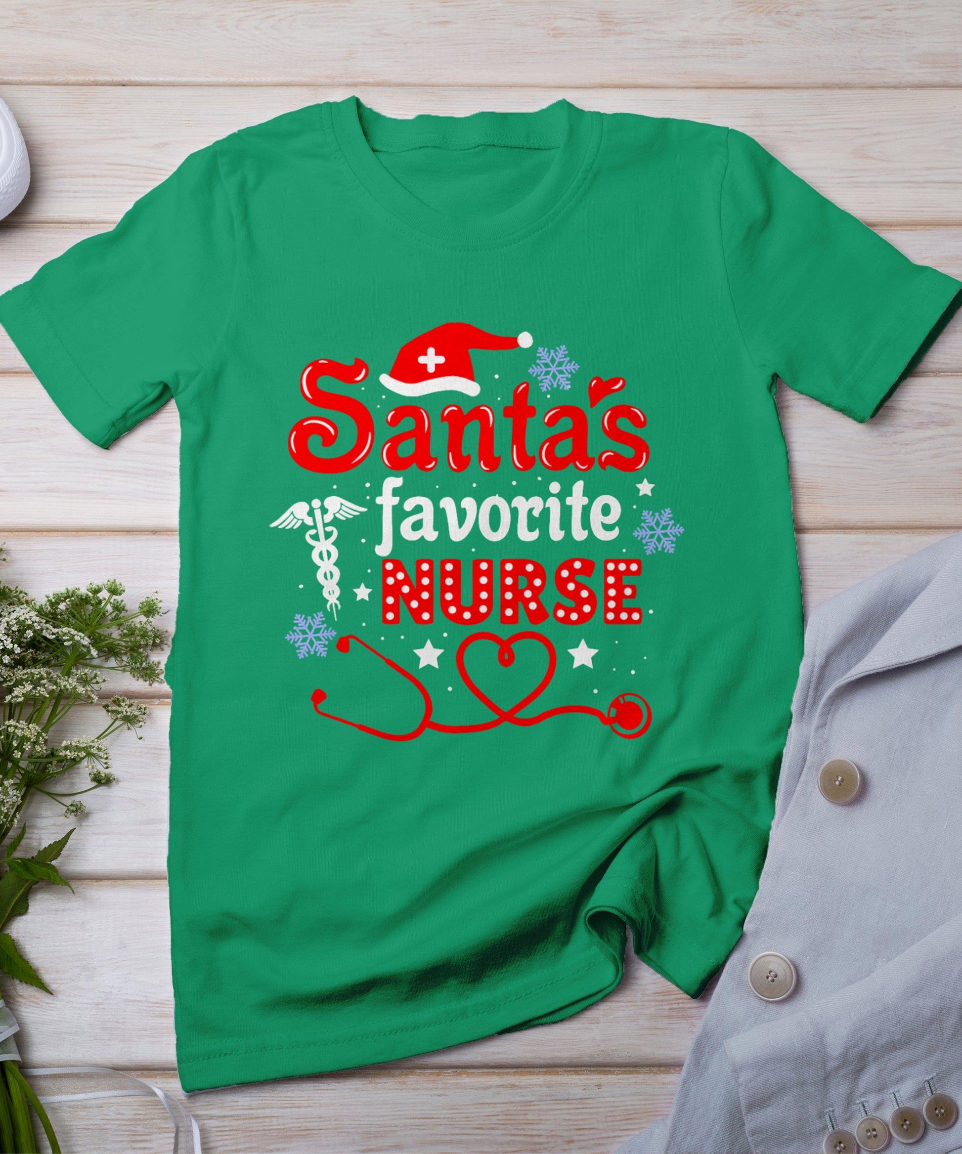 Santa's Favorite Nurse Christmas T-Shirt