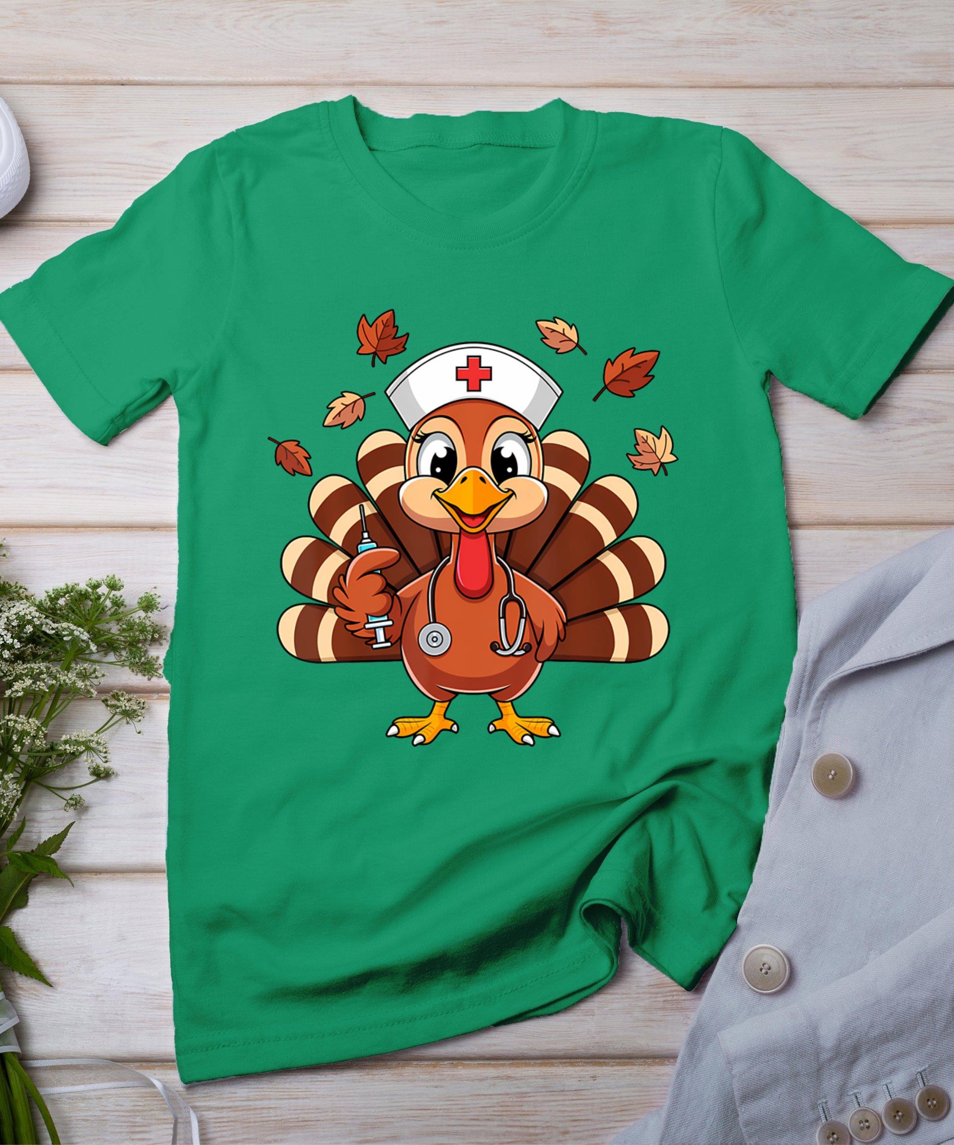 Thanksgiving Nurse Turkey Rn Icu Er Nicu Nurse Crew Women T-Shirt