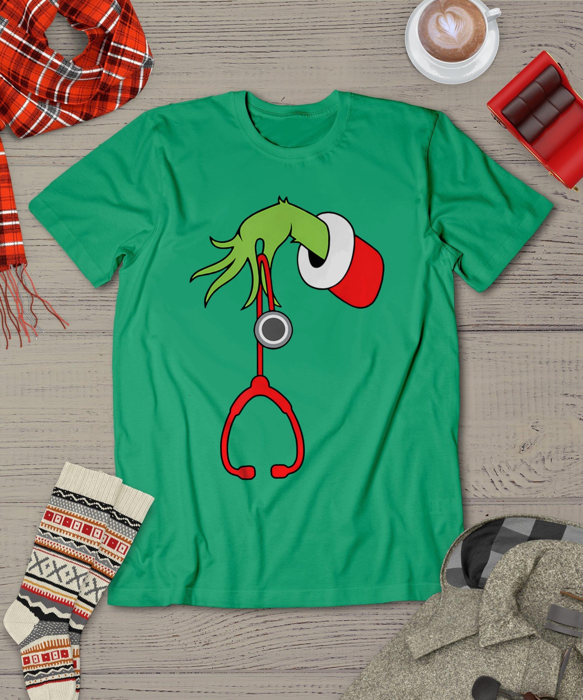 Nurse Christmas Stethoscope Nurses Xmas Pajamas Pjs Women T-Shirt