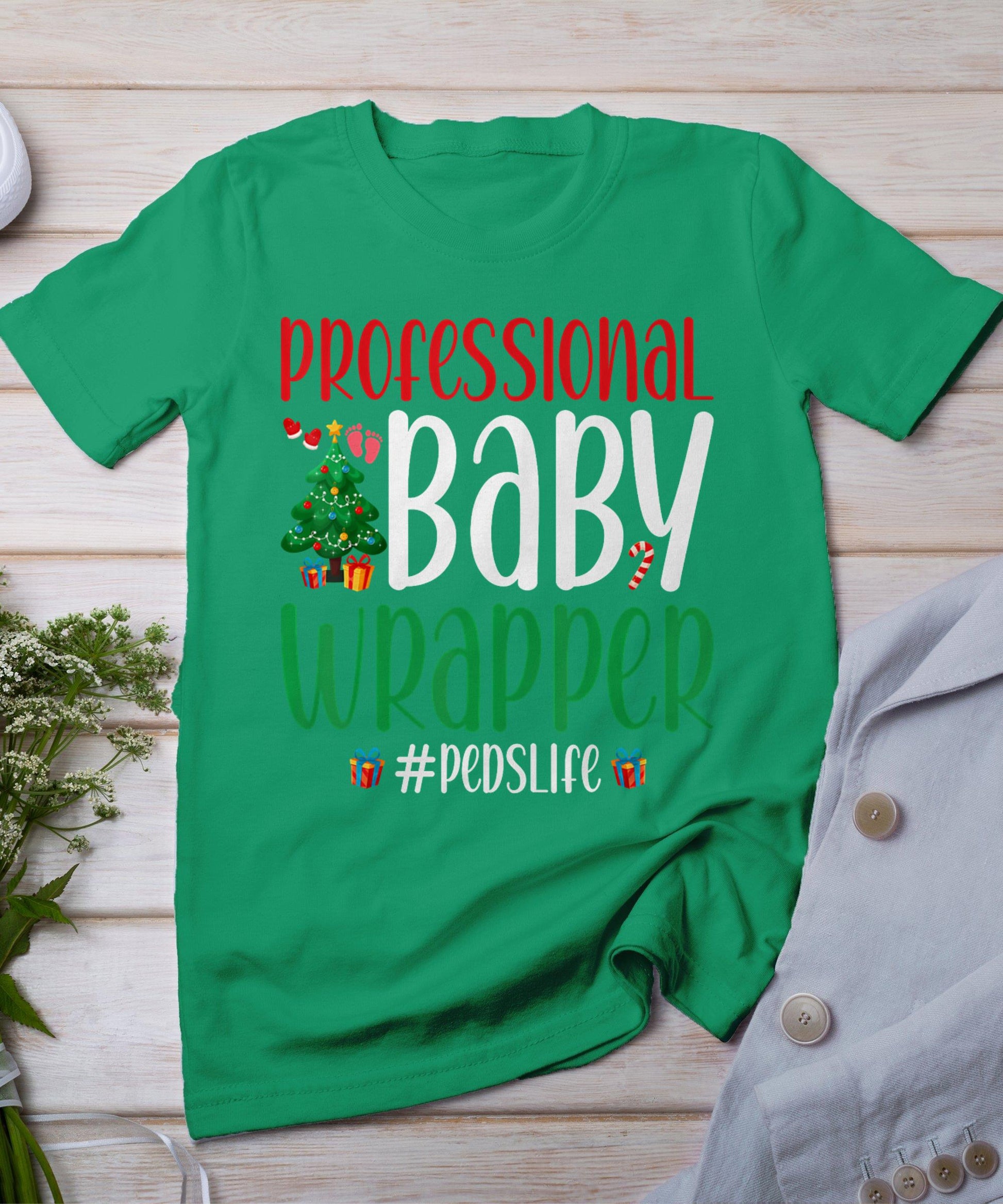 Professional Baby Wrapper Peds Pediatric Nurse Christmas T-Shirt