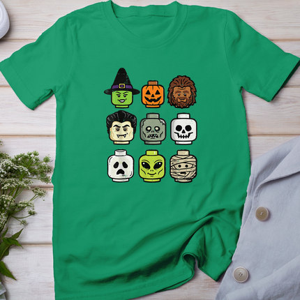 Halloween Building Blocks Head Cute Bricks Costume Boys Kids T-Shirt