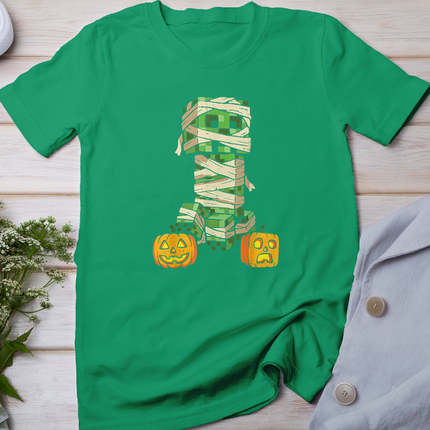 Halloween Gamer Pixel Monster Mummy Gaming Costume Boys Kids T-Shirt