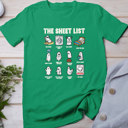 Halloween Ghosts The Sheet List Funny Costume Men Women T-Shirt