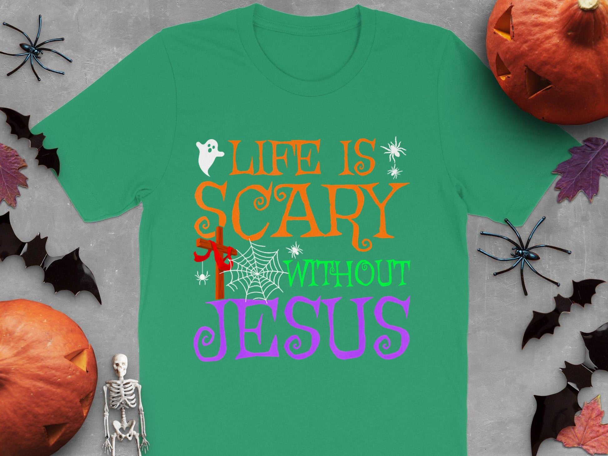 Life Without Jesus Is Scary Fall Christian Halloween Jesus T-Shirt