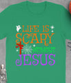 Life Without Jesus Is Scary Fall Christian Halloween Jesus T-Shirt