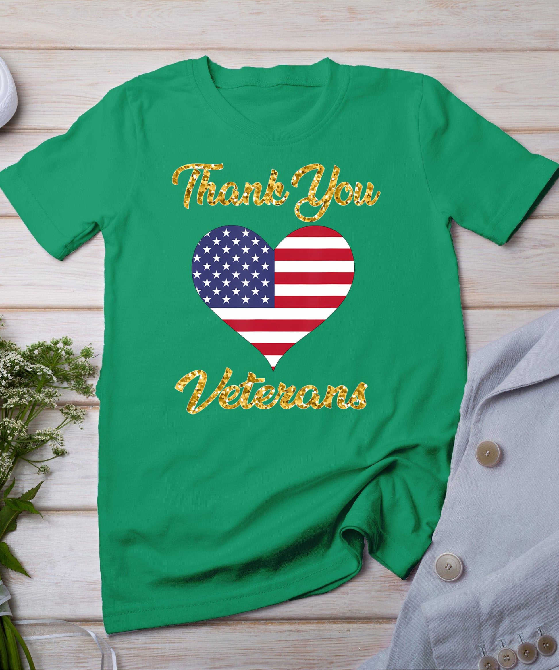 Veterans Day With American Flag For Men Dad Women Kids T-Shirt