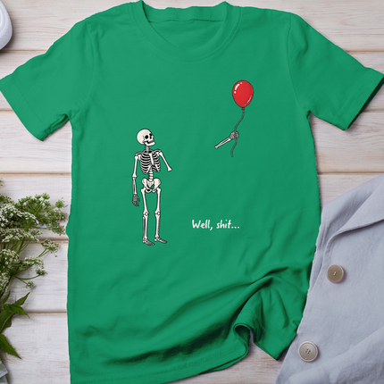 Well Skeleton Holding Balloon Gothic Halloween T-Shirt