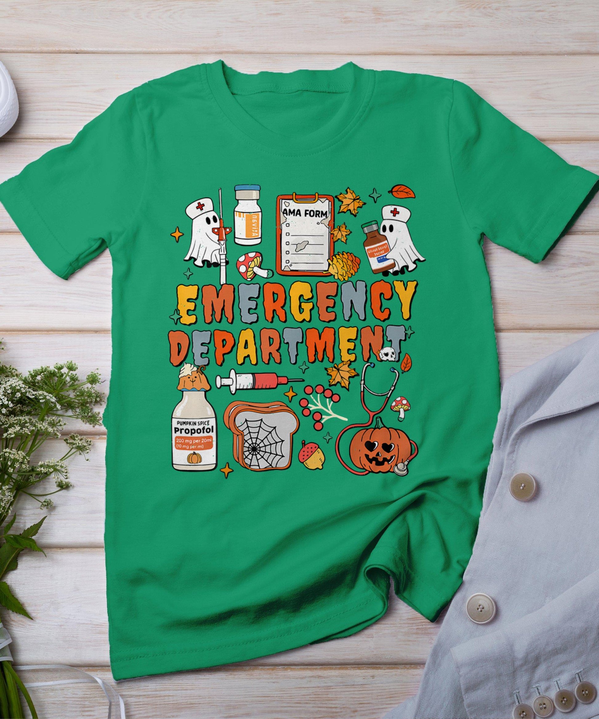 Emergency Department Funny Er Nurse Halloween Spooky Season T-Shirt