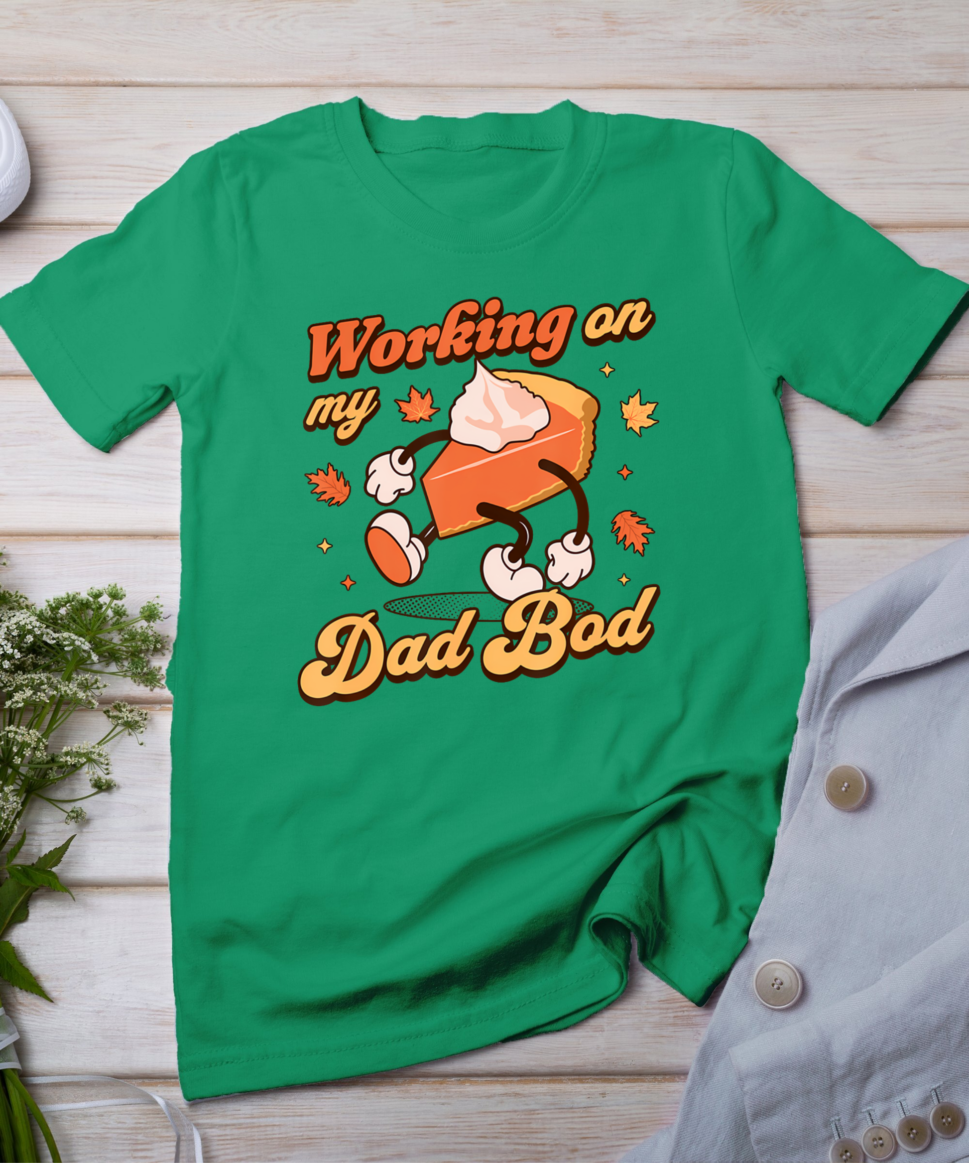 Working On My Dad Bod - Thanksgiving Pregnancy Announcement T-Shirt