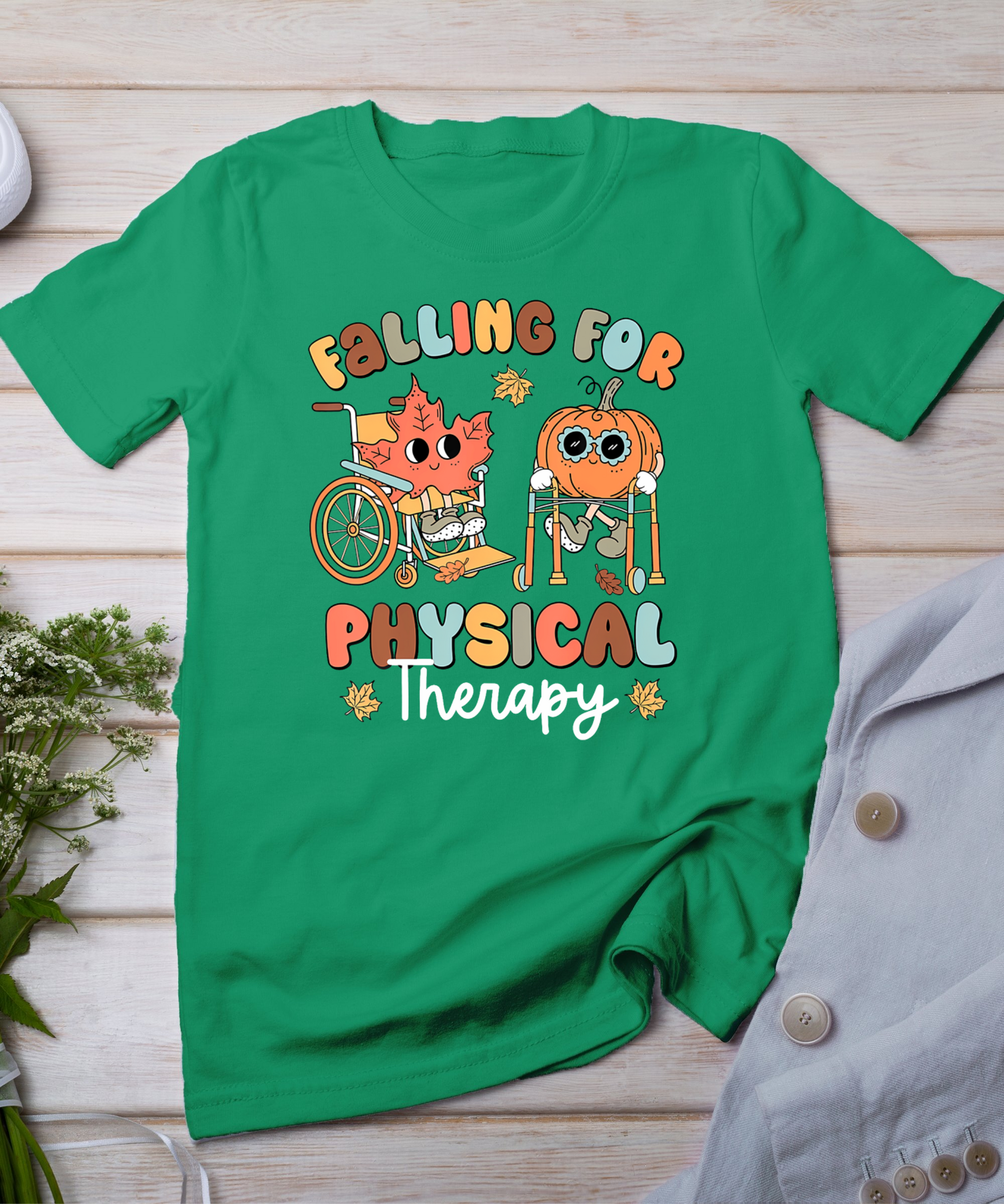 Falling For Physical Therapy Pt Pumpkin Fall Thanksgiving T-Shirt