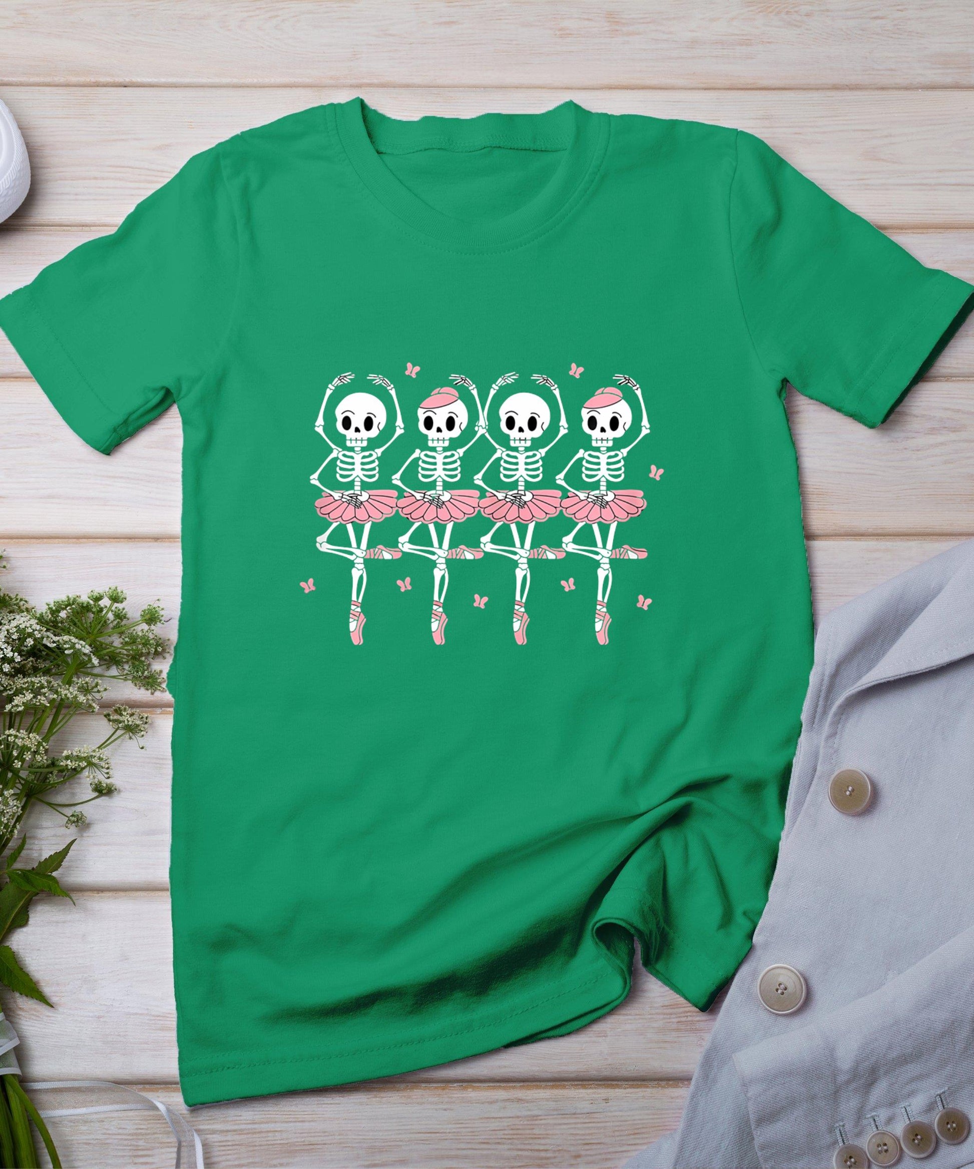 Skeleton Ballerinas Ballet Dance Cute Halloween Costume Girl T-Shirt