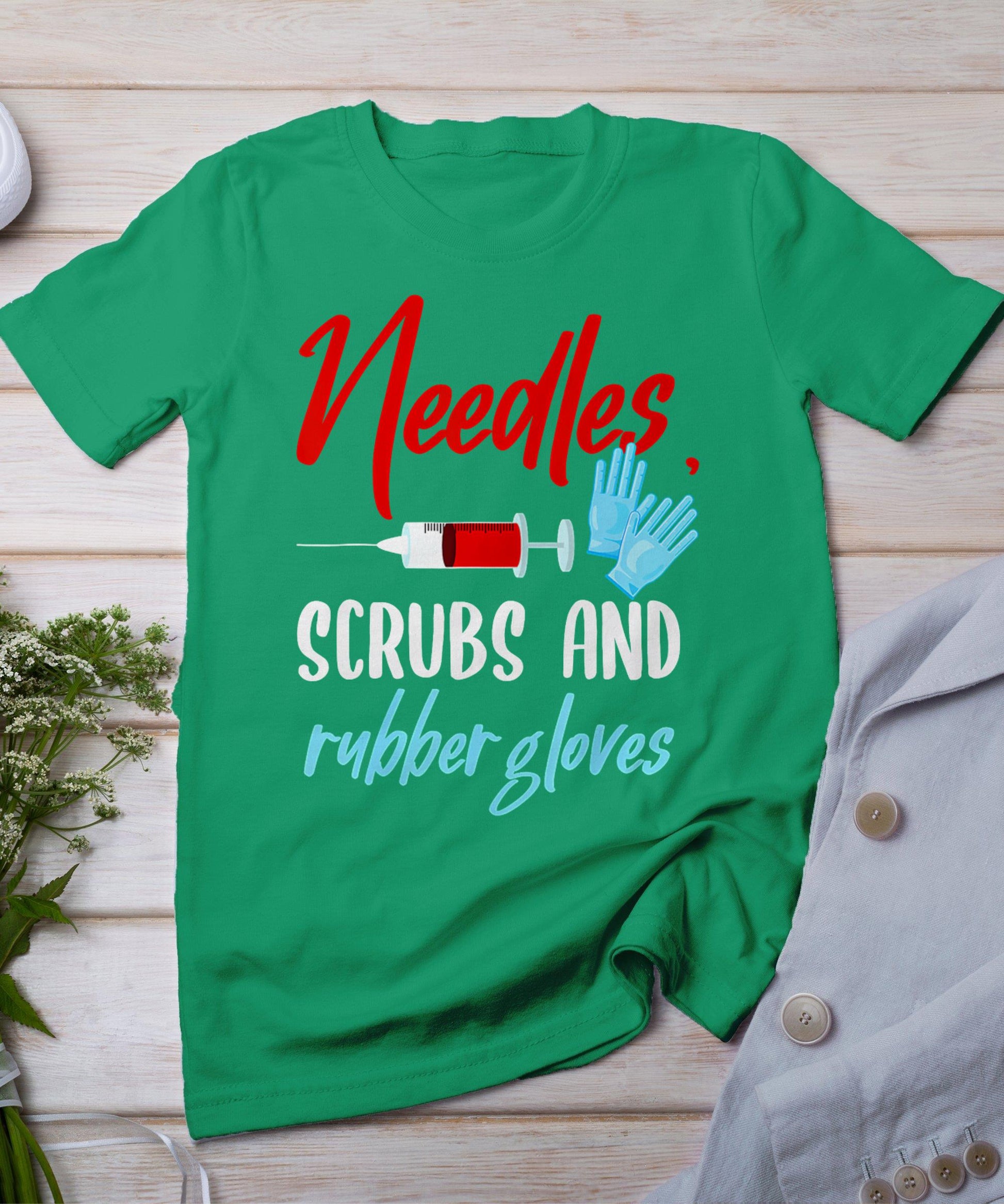 Phlebotomist Needles Scrubs Gloves Phlebotomy Tech Nurse T-Shirt