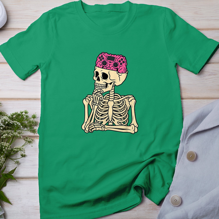 Halloween Skeleton Gamer Brain Men Teens Boys Gaming Boys T-Shirt