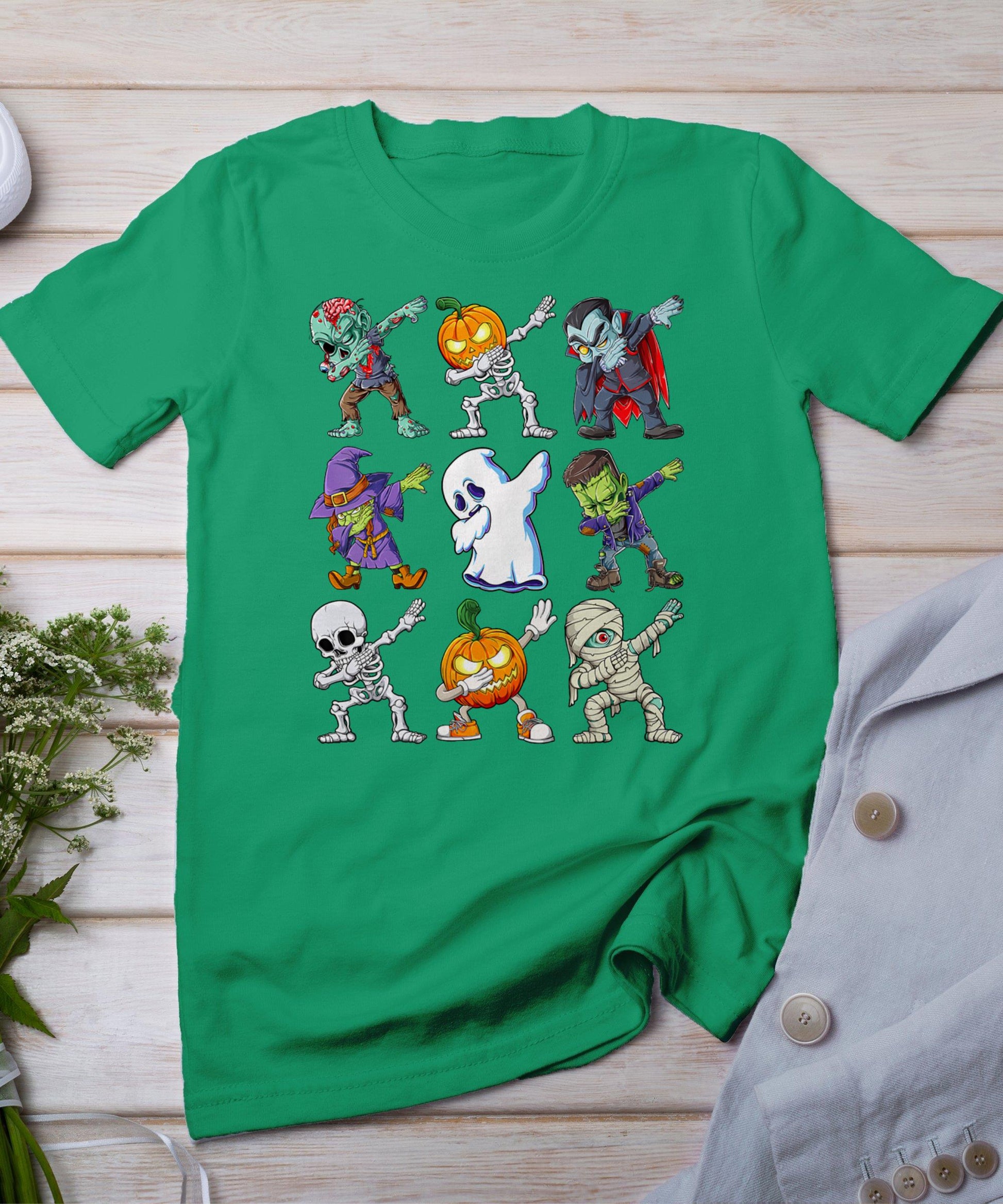 Dabbing Halloween Boys Skeleton Zombie Scary Pumpkin Mummy T-Shirt