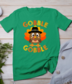 Cute Gobble Gobble Turkey Pilgrim Little Boys Thanksgiving T-Shirt