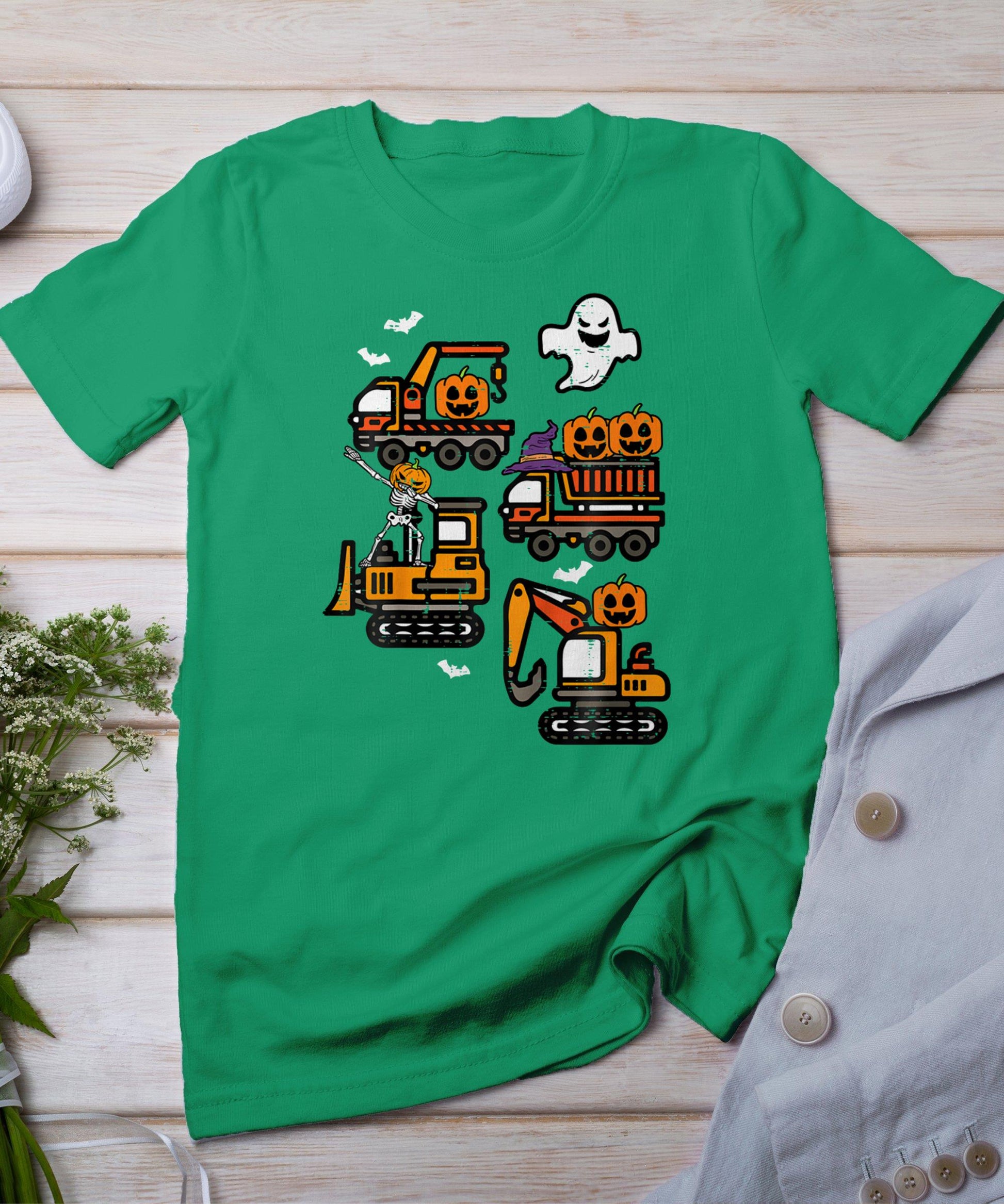 Spooky Construction Trucks Halloween Costume Toddler Boys T-Shirt