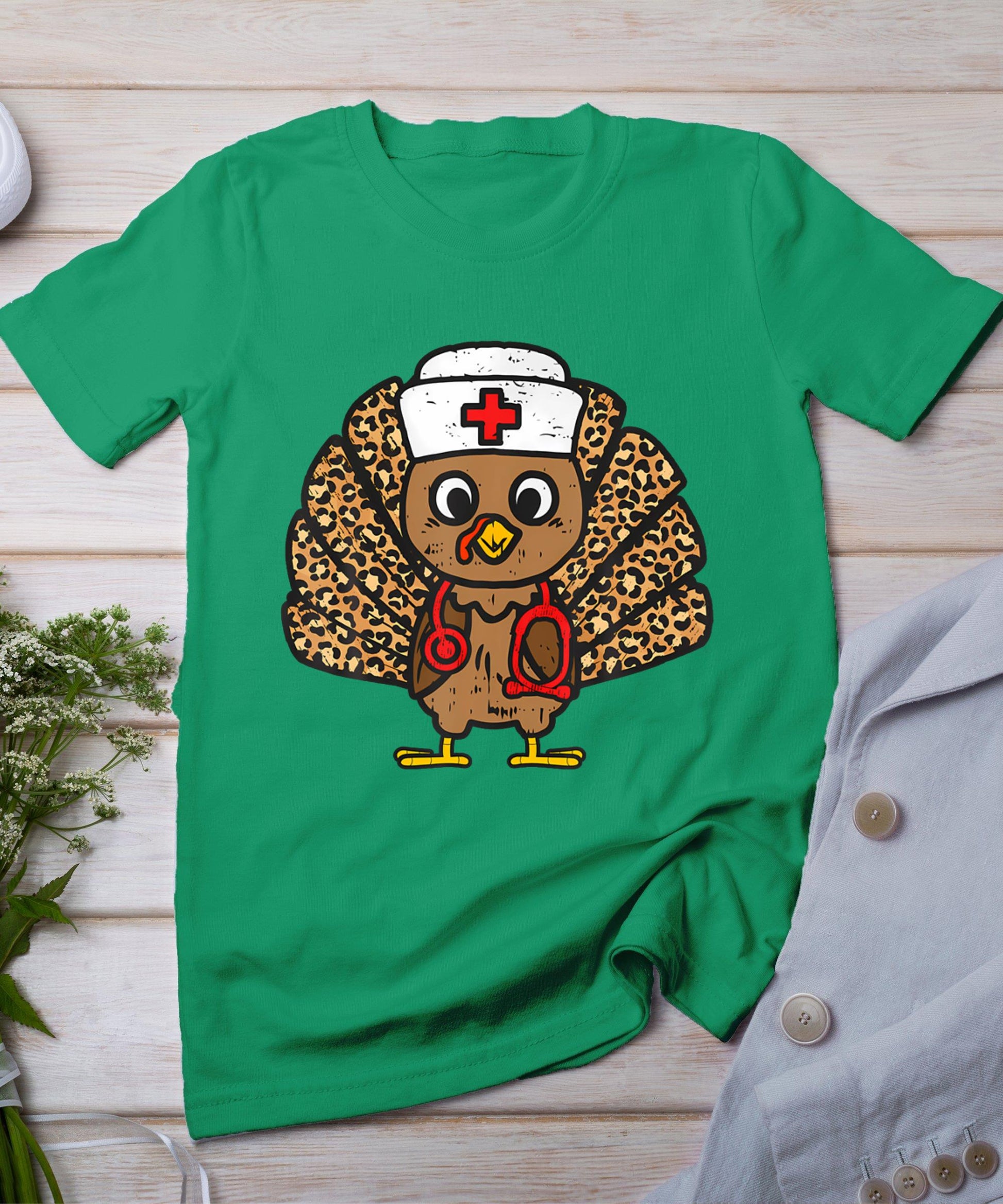 Turkey Nurse Stethoscope Thanksgiving Nurse Turkey Autumn T-Shirt