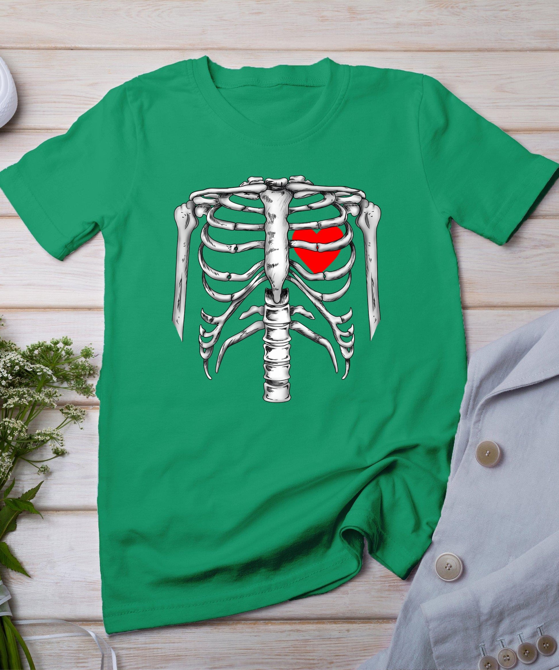 Skeleton Rib Cage Heart Xray Halloween Easy Costume T-Shirt