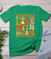 Fall In Love With Music Groovy Thanksgiving Music Teacher T-Shirt