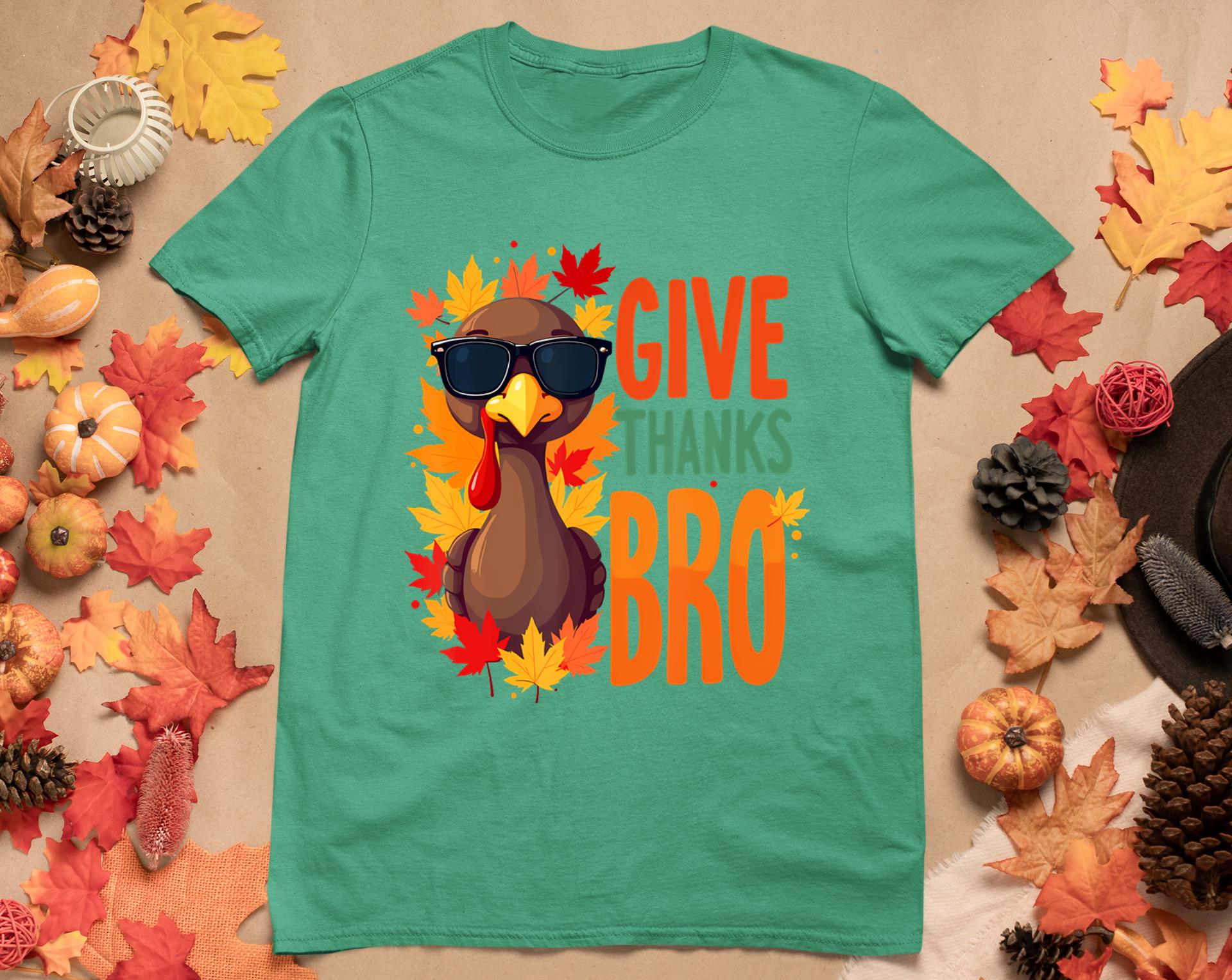 Give Thanks Bro Cute Turkey Toddler Thankful Thanksgiving T-Shirt