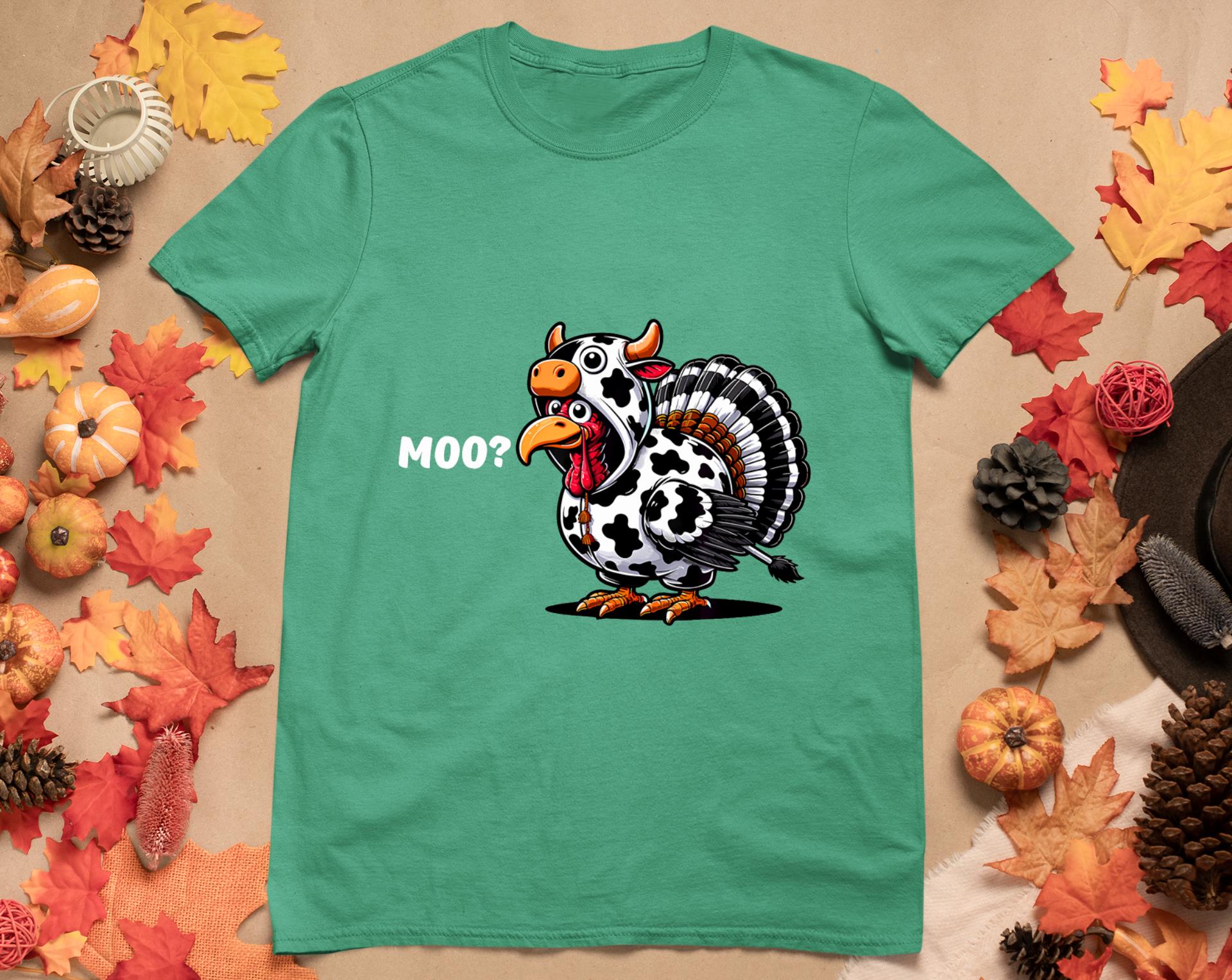 Turkey Moo Funny Thanksgiving T-Shirt