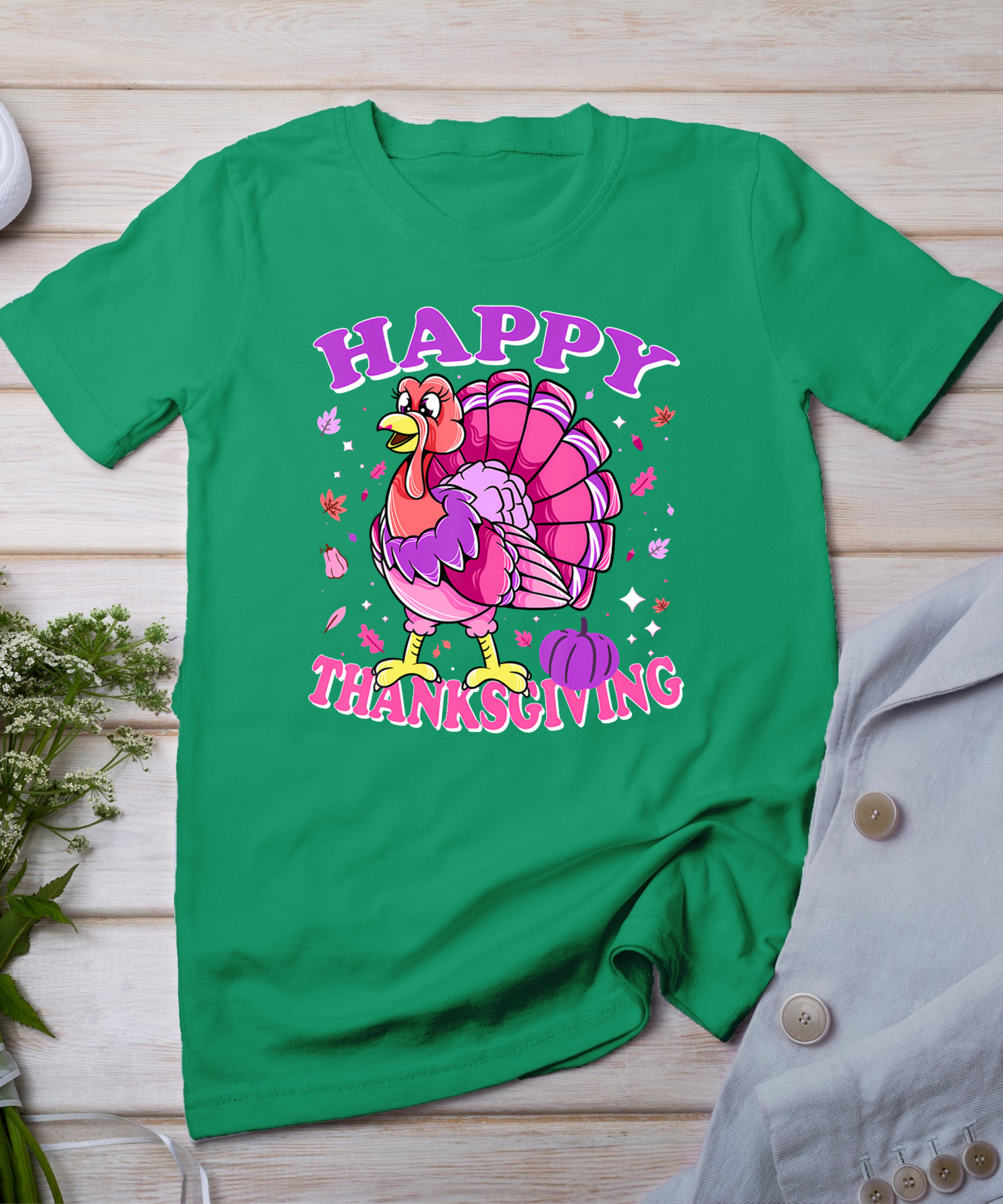 Female Turkey Happy Thanksgiving T-Shirt