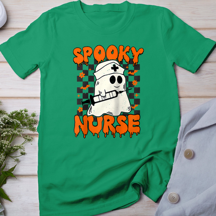 Groovy Spooky Nurse Retro Halloween Nurse Fall Scrub Funny Halloween T-Shirt