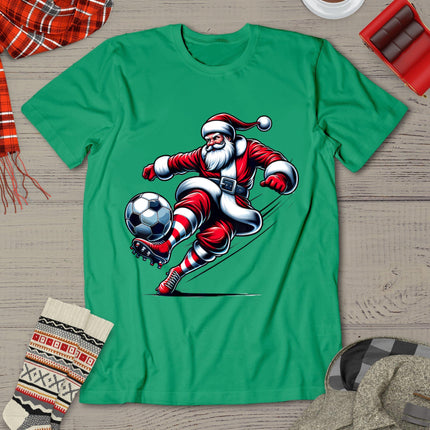 Santa Plays Soccer Christmas Sports Women Men Kids T-Shirt