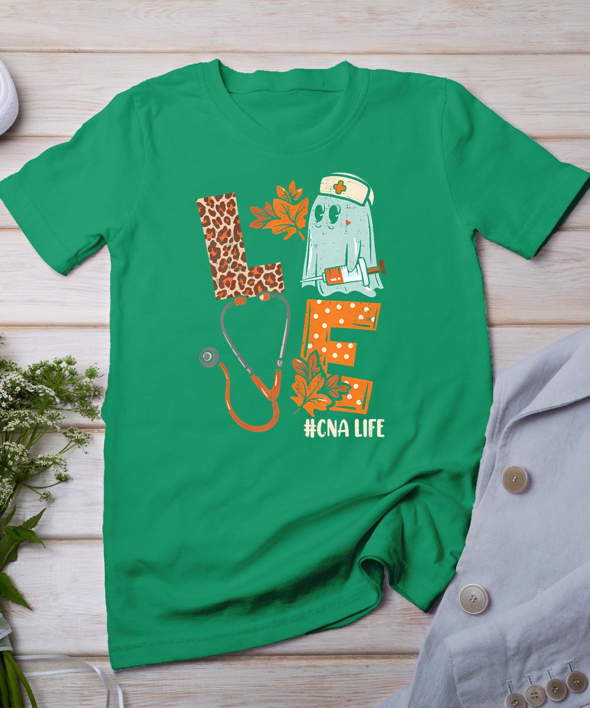 Halloween Nurse Assistant Shirts Love Cna Life Stethoscope T-Shirt