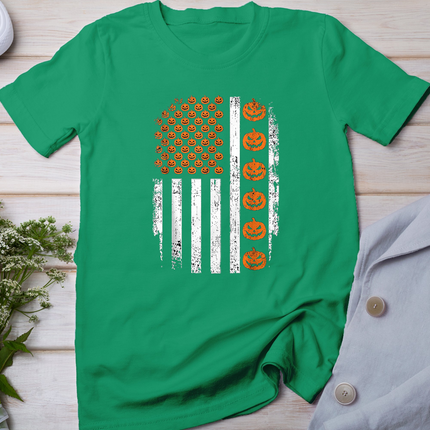 Patriotic Halloween American Flag Jack O Lantern USA Men T-Shirt