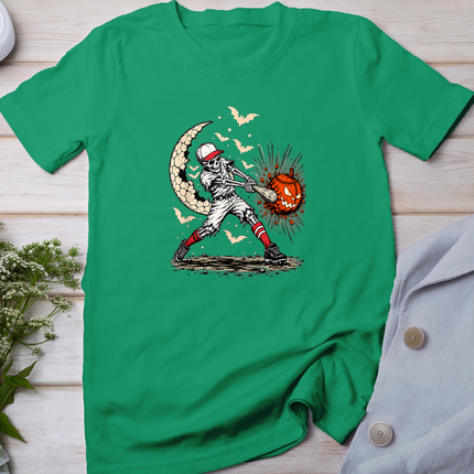 Baseball Skeleton Halloween Men Boys Baseball Halloween T-Shirt