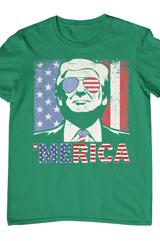 'Merica Trump Happy 4th Of July Trump American Flag T-Shirt