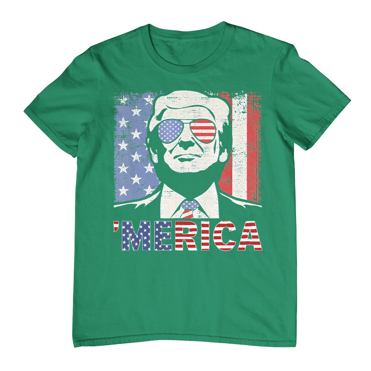'Merica Trump Happy 4th Of July Trump American Flag T-Shirt