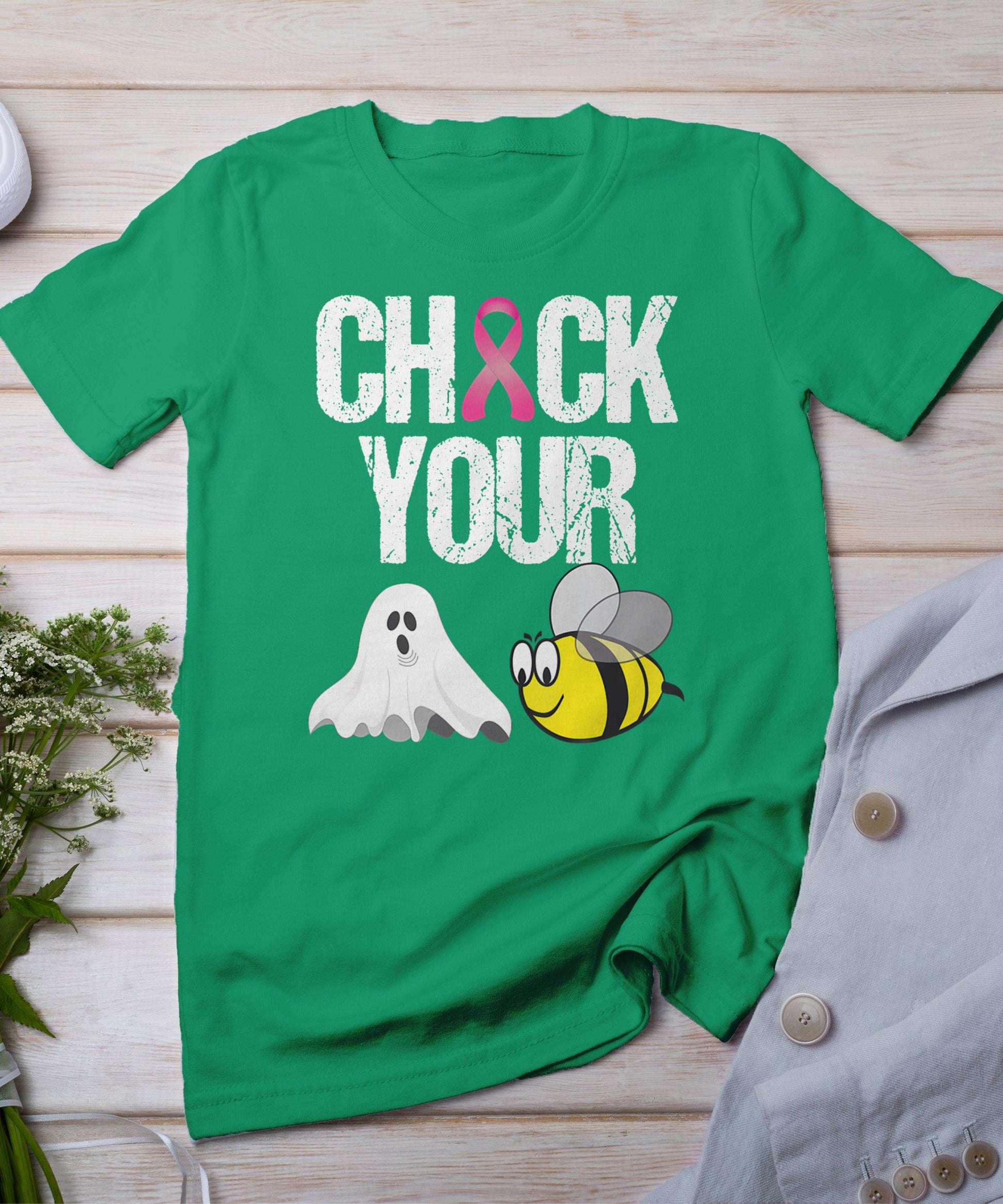 Check Your Boo Bees Shirt Funny Breast Cancer Halloween Gift T-Shirt